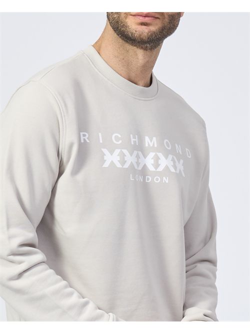 Sweat-shirt à col ras du cou Richmond X pour homme avec logo RICHMOND X | UMP25005FEGREY X